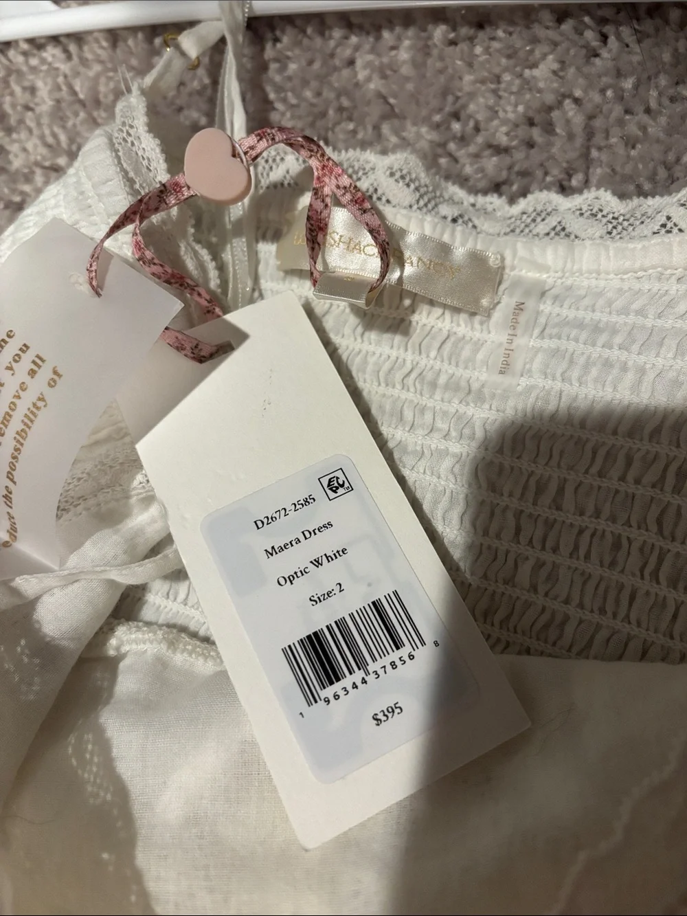 Loveshackfancy Maera Cotton Lace-Trimmed Mini Dress in white - Picture 2 of 6